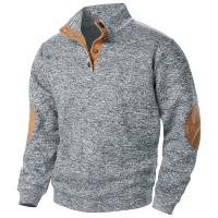 Top de suéter de punto casual de manga larga con cuello levantado para hombre de otoño e invierno - details 0