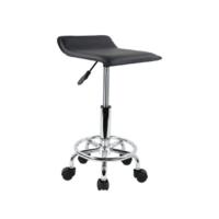 Taburete Giratorio Taburete de Trabajo Taburete de Bar Regulable en Altura 49-64cm Giratorio Blanco - details 5