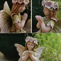 Estatua de Hada de las flores de resina artesanal, escultura de Ángel bonita y creativa, figurita en miniatura de jardín exquisita hecha a mano para fiesta - details 5