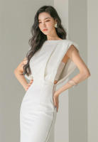 BGTEEVER-vestido ajustado sin mangas para mujer, prenda con abertura lateral, cuello redondo, cintura ajustada, ceñido a la cadera, Verano - details 8