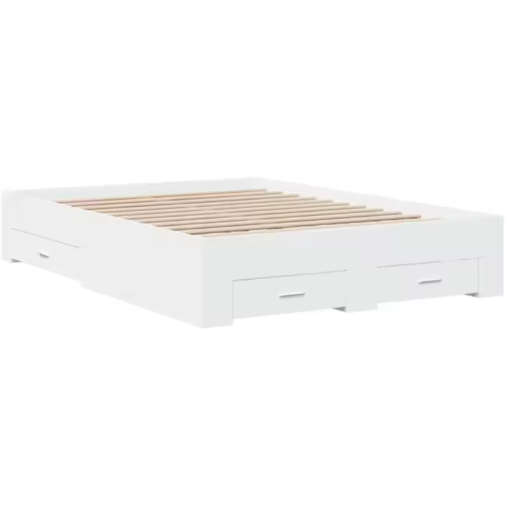 Cama con Cajones, Somier Doble de Invitados, Estructura de Cama, Mueble para Dormitorio, Madera de Ingeniería - 1