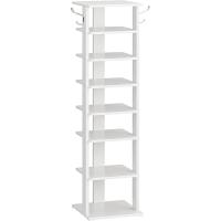 Zapatero, Estante Zapatero, Estantería para Zapatos, Mueble Zapatero de 8 Niveles, con 2 Ganchos, 50 x 28 x 113 cm, para Entrada, Dormitorio, Ahorra Espacio, Blanco - details 26