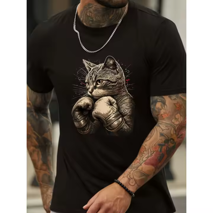 Camiseta Casual de Algodón para Hombres Manga Corta, Cuello Redondo, Ligera y Transpirable - 1