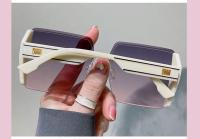 Gafas de Sol Grandes Marcos sin Marco Corte de Oceanos Adelgazantes UV400 - details 15