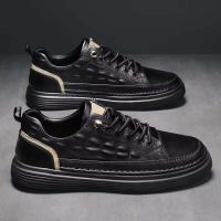 Nuevos zapatos informales de negocios de cuero negro transpirables de otoño para hombre, zapatos deportivos antideslizantes - details 2