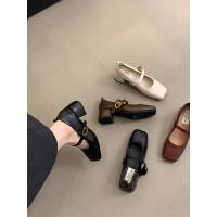 Francés retro cabeza cuadrada boca poco profunda solo zapatos femeninos 2025 tacón medio tarde noche temperamento hadas tacón grueso Mary Jane pequeños zapatos de cuero - details 17