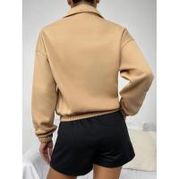 Suéter suelto grueso, sudaderas cálidas con cremallera, mujeres lisas, Top coreano a juego para - details 7