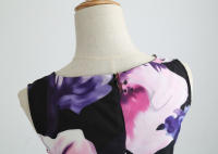 Floral print summer women  vintage elegant swing party a line dress - details 15