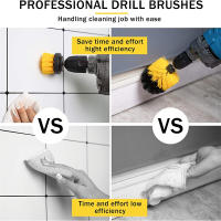Juego de Adornos de Limpieza de Ducha y Baño 3pcs Cepillo de Fregado de Alta Potencia con Taladro para Azulejos de Inodoro, Alfombra - details 3