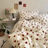 Juego de Ropa de Cama Estilo Coreano para Niños y Niñas Tamaño Twin Queen Funda de Edredón Sábana Plana y Funda de Almohada Moda Hogar Textil para Adultos y Niños - details 0