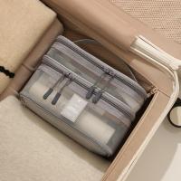 Bolsas de cosméticos de malla con cremallera, bolsa de maquillaje de perspectiva de gran capacidad de 1/2/3 capas, bolsa de lavado multifuncional, bolsa de almacenamiento de doble capa - details 7