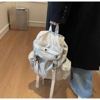 Mochila con cordón para exteriores de estilo coreano, mochila deportiva de nailon de viaje de Color sólido, bolso de hombro impermeable para senderismo de gran capacidad - details 16
