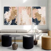 Cuadro de Pintura Nórdica Moderna en Lienzo con Marco Abstracto Geométrico 3PCS Decoración de Pared para Sala de Estar DHROOM - details 0