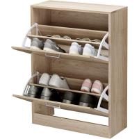Armario con 3 puertas abatibles, zapatero de madera de 3 pisos, para entrada estrecha, pasillo, sala de estar, 60 x 24 x 120 cm, marrón rústico LBC030X01 - details 13