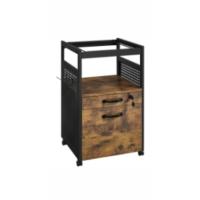 Cajonera de Oficina de Doble Cajón Archivador Industrial con Ruedas 45x40x67cm Color Gris y Negro - details 10