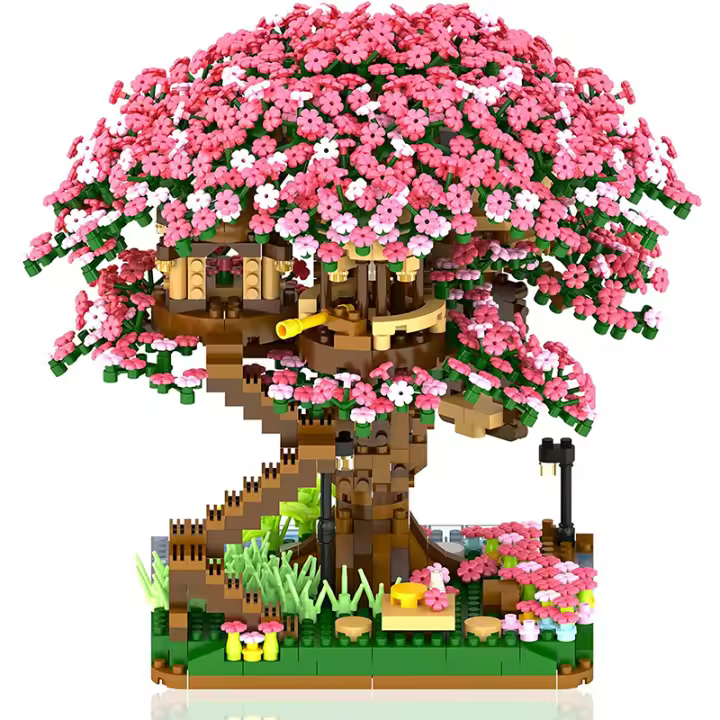 Bloques de construcción de ladrillos DIY, modelo de casa en el árbol, conjunto de Constructor, juguete para niños, ciudad, Micro Cherry Street View, juguetes de ladrillos, regalo del Día de los niños - 1