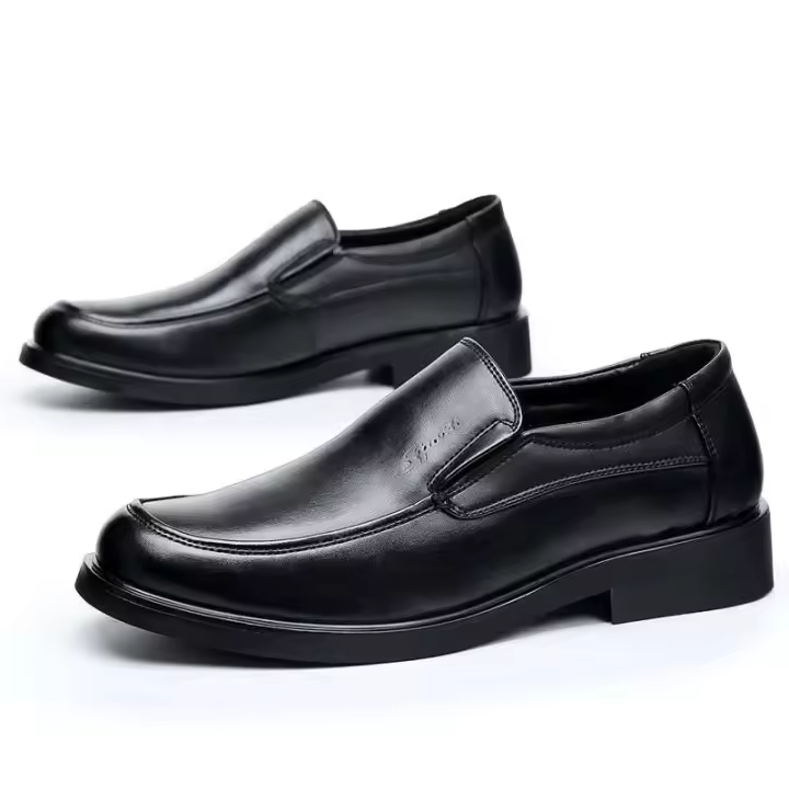 Nuevos mocasines negros, botas de negocios británicas con parte superior plana, todas combinadas con zapatos de cuero - 1