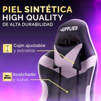 Silla Gaming Profesional con Masajeador - Silla de Oficina Ergonómica con Reposapiés, Altura Regulable y Respaldo Abatible - Silla Gamer para Juegos - details 2