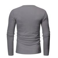Día del padre Ropa transfronteriza de primavera y otoño Camiseta para hombres europeos y americanos Camisa básica Henry de manga larga para hombres - details 42