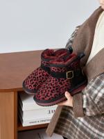 Botas de nieve botas cortas con estampado de leopardo zapatos de algodón grandes engrosados ​​de lana niños nieve algodón - details 1