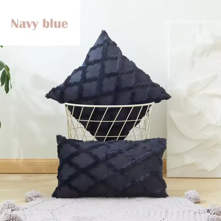 Funda de Almohada de Ratán Geométrico de 3D Tamaños de 4 Cálida para Otoño-Invierno - 1