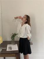 Blusa de verano para mujer, camisa de primavera, blusa para mujer, Blusas largas de gasa, informales, elegantes, Vintage, de manga larga, holgada de gran tamaño, blanca - details 12