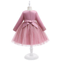 Vestido de noche para niñas con falda abullonada de malla con bordado de estilo nuevo para niños - details 4