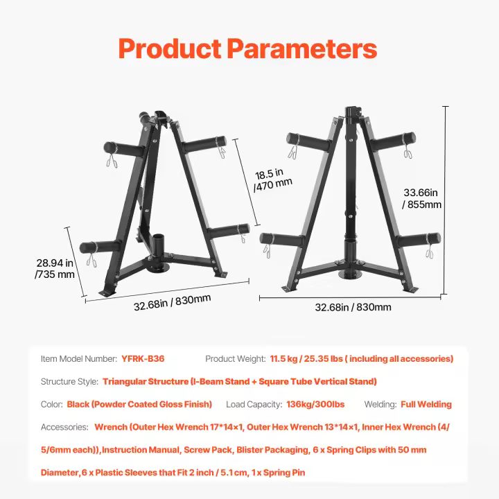 SucceBuy Soporte para platos de pesas, marco para platos de 2 pulgadas, un bonito soporte para gimnasio. - 1