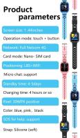 Reloj inteligente 4G SOS para niños, dispositivo con posicionamiento GPS, videollamada, cámara, Tarjeta Sim Insertable, impermeable, regalo de cumpleaños para niños y niñas - details 6