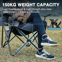 Silla de Camping Alta de 150kg Plegable, Resistente, Silla de Jardín con Bolsillo y Vasos - details 5