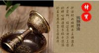 Soporte de cobre puro nepalí tallado a mano con incrustaciones de oro, soporte de lámpara de mantequilla de estilo tibetano, precio especial, tamaño a elegir - details 7