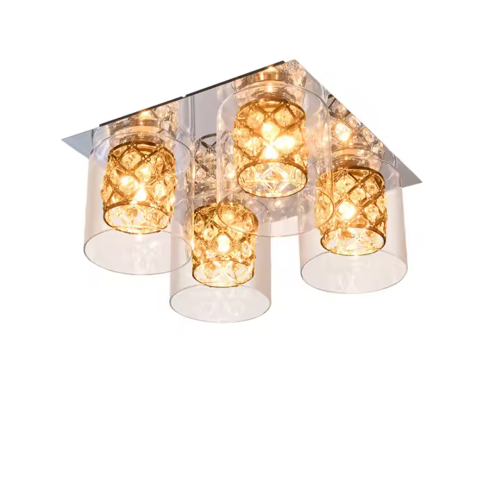 CBJKTX Lámpara de techo moderna para sala de estar, cristales G9 con pantalla de cristal, lámpara para dormitorio - 1