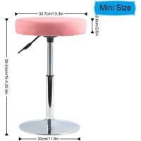 barbero Redondo Cuero PU Sala Consulta Sala Estar Barra Cocina Multifuncional Ajustable en Altura sin Respaldo Rosa - details 2