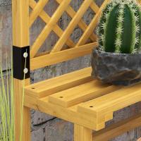 Estante de madera para plantas de 2 niveles, soporte para macetas de exterior con rejilla para jardín, patio, terraza, 75x50x166 cm, natural - details 8