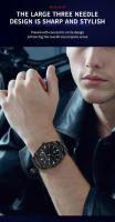Reloj de Cuarzo de Lujo para Hombres Automático Correa de Cuero Impermeable Estilo de Negocios - details 2