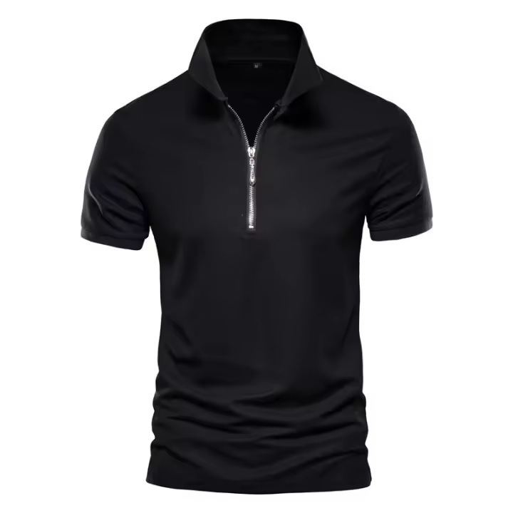 Polo de talla europea para hombre, camiseta informal de manga corta con solapa de verano, Top de Color sólido de talla europea para hombre - 1