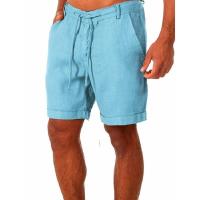 Pantalones Cortos de Lino para Hombres 2023 Color Sólido, Transpirable, Estilo Callejero de Fitness S-3XL - details 3