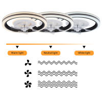 Lámpara de techo de 18,5 pulgadas, Sala de estar con ventilador y lámpara de araña LED ajustable, con control remoto - details 0