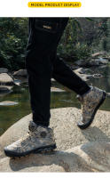 Botines impermeables para hombre, botas de nieve cálidas de felpa, zapatillas de trabajo para exteriores, zapatos descalzos de invierno - details 9