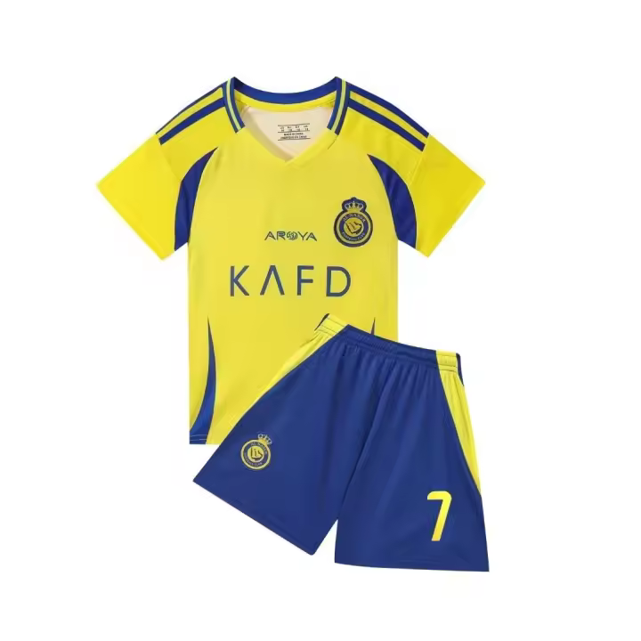 Camiseta de fútbol del club Riyadh Home 24-25 Amarilla No.7 para niños y adultos, tallas 14-3XL para adultos - 1