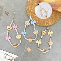 Cadena con cuentas de capibara, oso galleta, antipérdida, cordón, decoración, corazón para niña, correa para móvil, decoración para teléfono - details 5