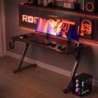 Escritorio Gaming en Forma de Z Ergonómica, Mesa Gamer de Fibra de Carbono, Mesa para - details 1