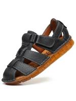 Nuevas sandalias de cuero genuino a la moda para hombres, zapatos de playa informales, calzado para hombres con suela de nailon utilizable de dos maneras - details 3