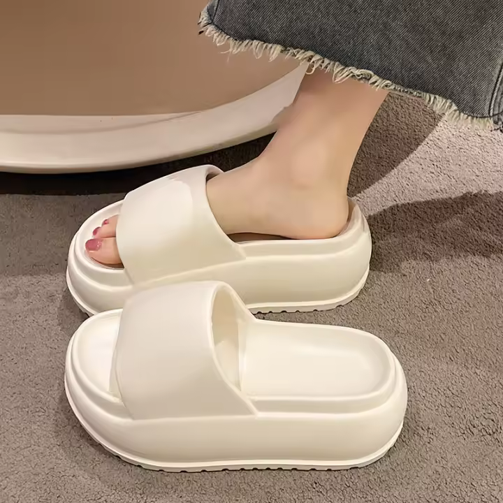 Zapatillas frescas de fondo grueso para mujer Ropa exterior de EVA para el hogar, antideslizante para el hogar, baño interior, pisando materia, zapatillas de playa - 1