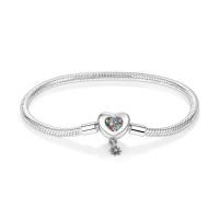 Pulsera de plata de ley 925 con forma de corazón y mariposa para mujer, brazalete de cadena de seguridad, compatible con abalorios originales, joyería - details 24