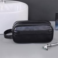 Bolsa de lavado de cuero portátil con múltiples bolsillos para hombre, bolsa con cierre de gran capacidad para almacenamiento de cosméticos, bolsa de maquillaje de mano impermeable para viajes - details 3