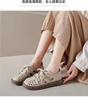 Zapatos ahuecados de talla grande, sandalias de suela plana versátiles, cómodos, suaves e informales, transpirables, para verano, 2024 - details 4