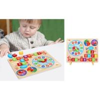 Aprendizaje del reloj del niño, reloj de aprendizaje de madera para los niños