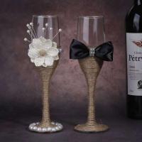 2 unids/set copas de champán de cristal para novia y novio, copas de vino tostadas y decoración de vestido, regalo para boda - details 3