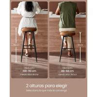 Taburete de cocina, taburete de desayuno, cuero sintético con costuras, estilo moderno de siglo. - details 2